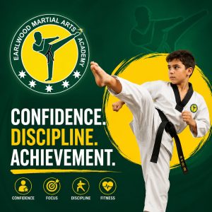 Confidence and focus at Earlwood Martial Arts for Karate Self Defence and Taekwondo in Canterbury suburbs